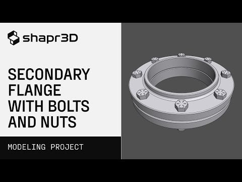 Pipe flange part 2: Secondary flange with imported bolts and nuts | Modeling projects