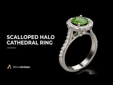 How to Design a Scalloped Halo Cathedral Ring in Rhino | RhinoArtisan