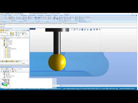 Lane Manufacturing Quad-ring Seal Cavity Cut Material Simulation in VisualCAD/CAM 2023