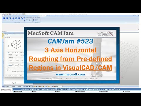 3 Axis Horizontal Roughing from Pre defined Regions in VisualCAM.