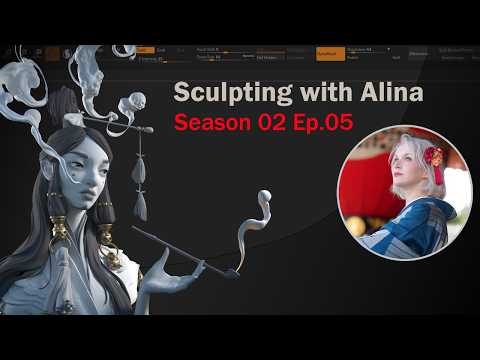 Sculpting with Alina the character artist on "No Rest for the Wicked" game.
