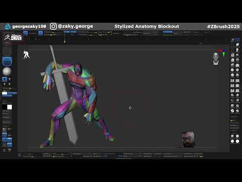 Stylized Anatomy Blockouts with George Zaky - Zbrush 2025: Day 16
