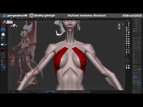 Stylized Anatomy Blockouts with George Zaky - Zbrush 2025: Day 23