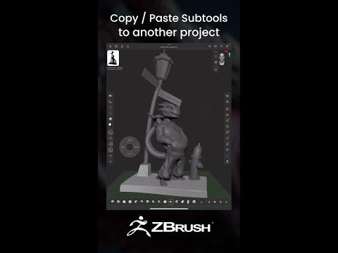 Copy and Past Subtools to Other Projects in ZBrush