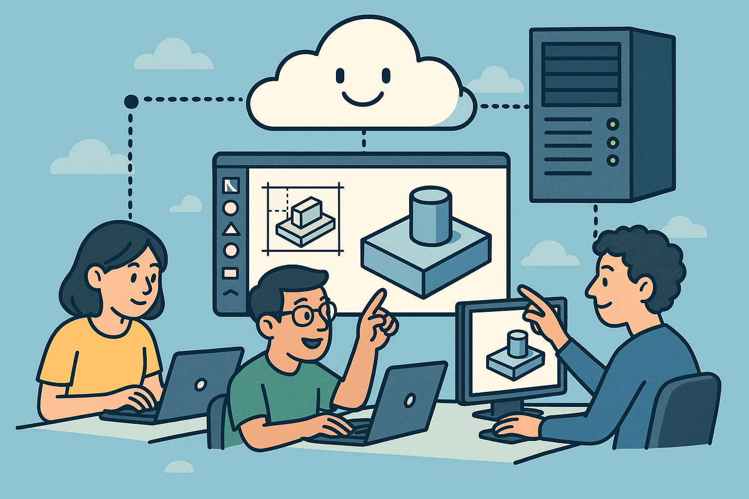 Cloud-native Collaborative CAD: Server-Authoritative Event Sourcing, Dual Representation, and Hybrid OT/CRDT