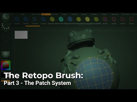 Getting Started with ZBrush Desktop - Retopology brush - Geometry patches
