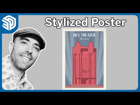 Stylized Architectural Poster using LayOut