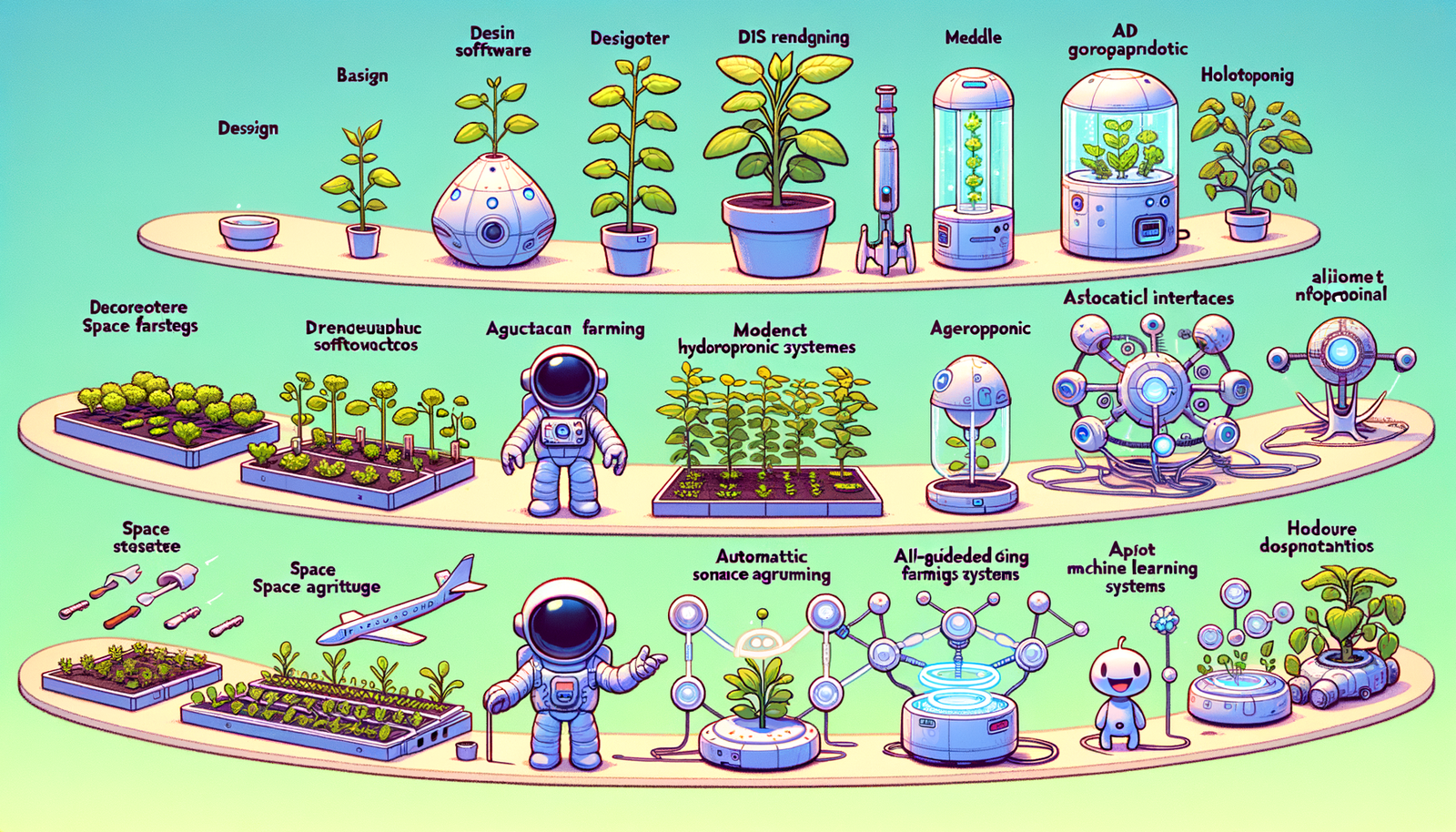 Design Software History: Historical Evolution of Design Software in Space Agriculture: From Early Models to Advanced AI Innovations