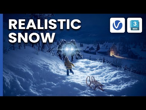 Creating a Snowy Scene in 3D: A Comprehensive Tutorial on Snow Shaders and Ground Geometry in 3ds Max with V-Ray