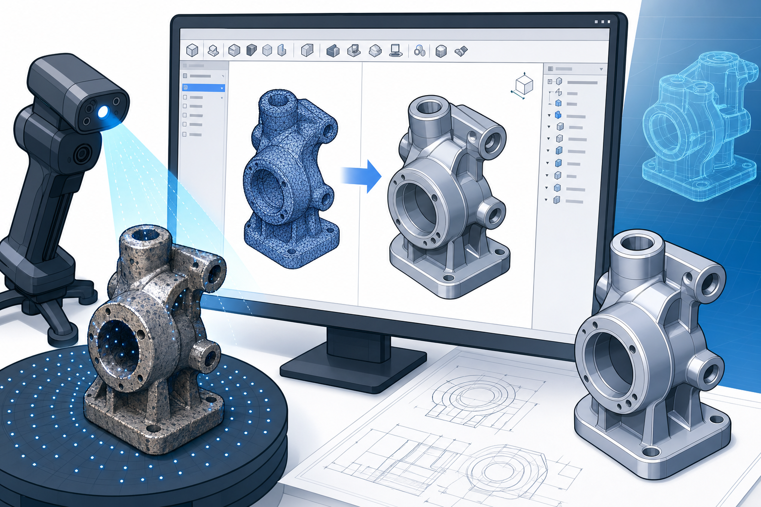Mesh-to-CAD Reverse Engineering in Modern Design Software