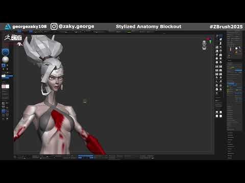 Stylized Anatomy Blockouts with George Zaky - Zbrush 2025: Day 23