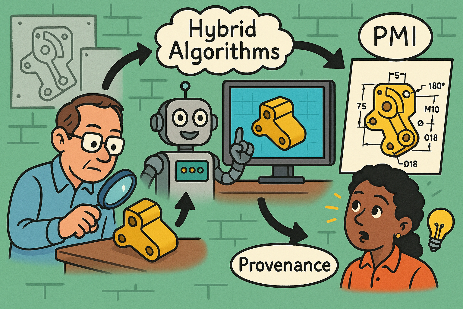 Recovering Design Intent in Legacy Parts: Hybrid Algorithms, PMI, and Provenance