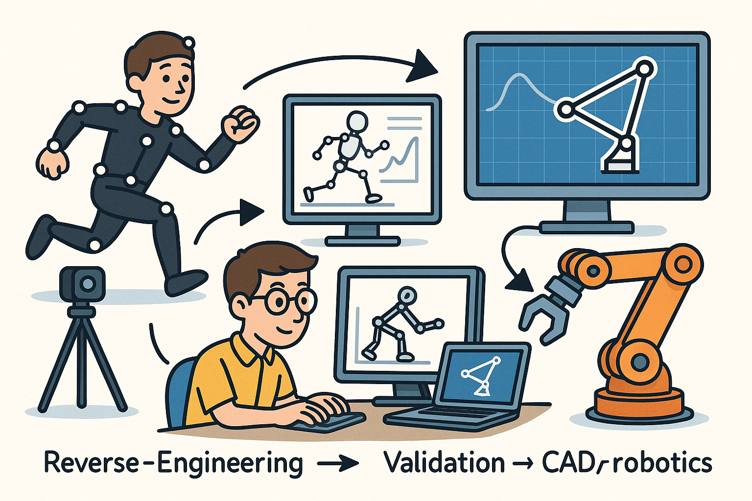 Reverse-Engineering Mechanisms from Motion Capture: Kinematic Identification, Validation, and CAD/Robotics Export