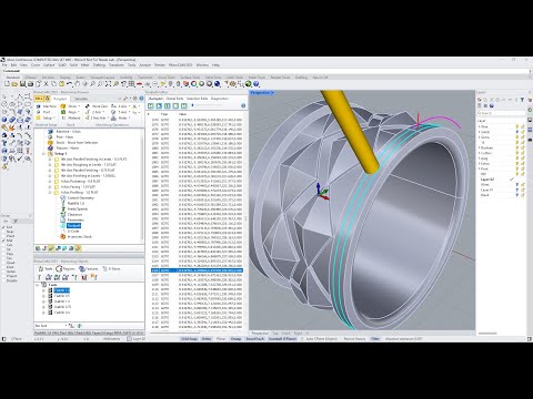 RhinoCAM Continuous 4 Axis Profiling