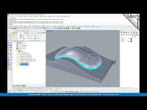 CAMJam #329: 3 Axis Pencil Trace and Valley Re Machining in RhinoCAM & VisualCAD/CAM