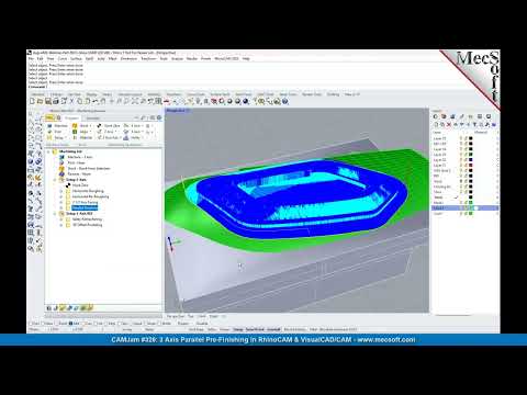 CAMJam #325: 3 Axis Parallel Pre-Finishing in RhinoCAM and VisualCAM