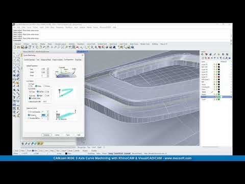 CAMJam #326: 3 Axis Curve Machining in RhinoCAM and VisualCADCAM