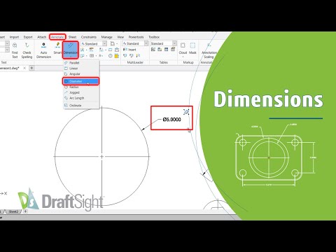 Create Diameter Dimension for a Circle from Toolbar