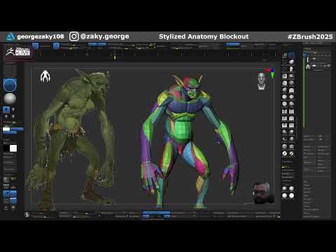 Stylized Anatomy Blockouts with George Zaky - Zbrush 2025: Day 14