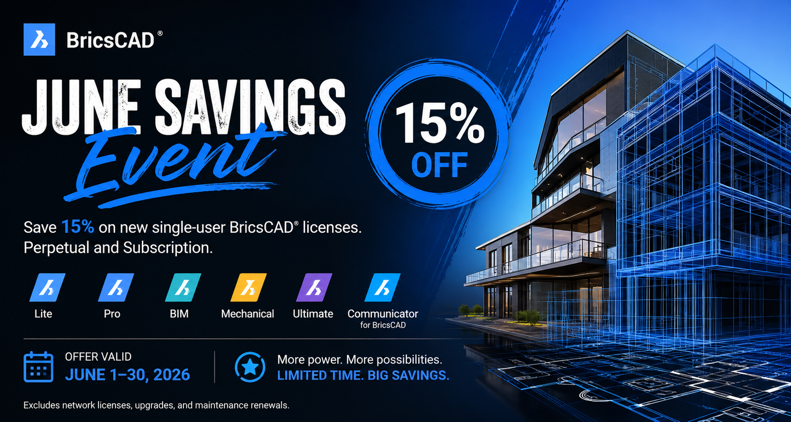 BricsCAD June Savings Promo 
