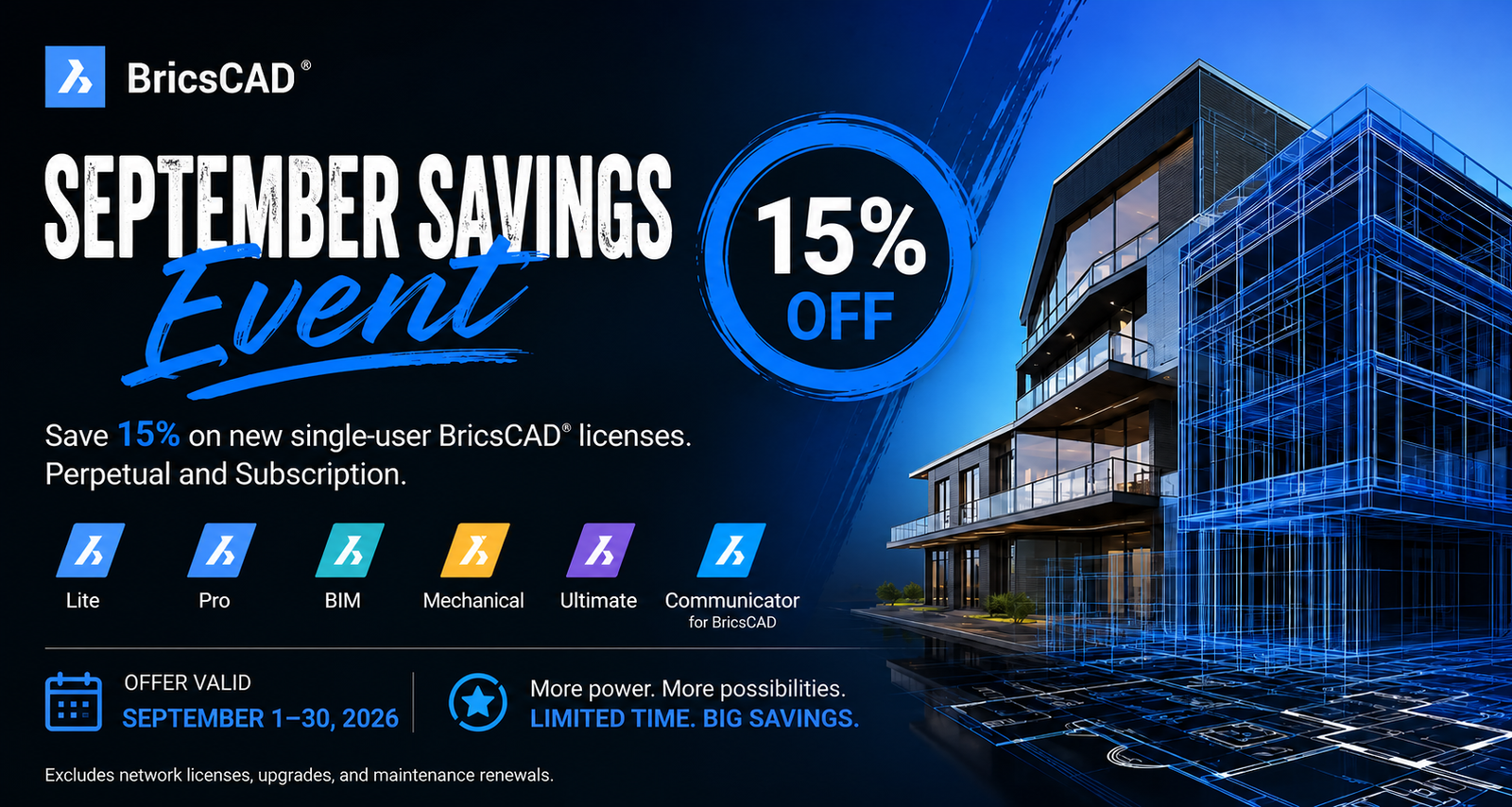 BricsCAD September Savings Promo