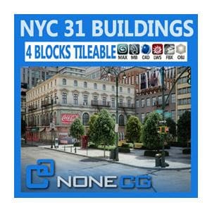 NoneCG | Architecture - NYC - 4 Blocks - 31 Buildings